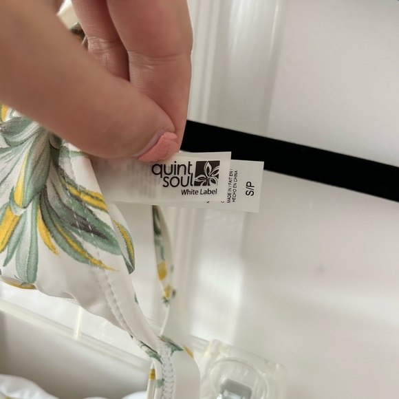 White and Pineapple Bathing Suit - Small - Picture 2 of 2